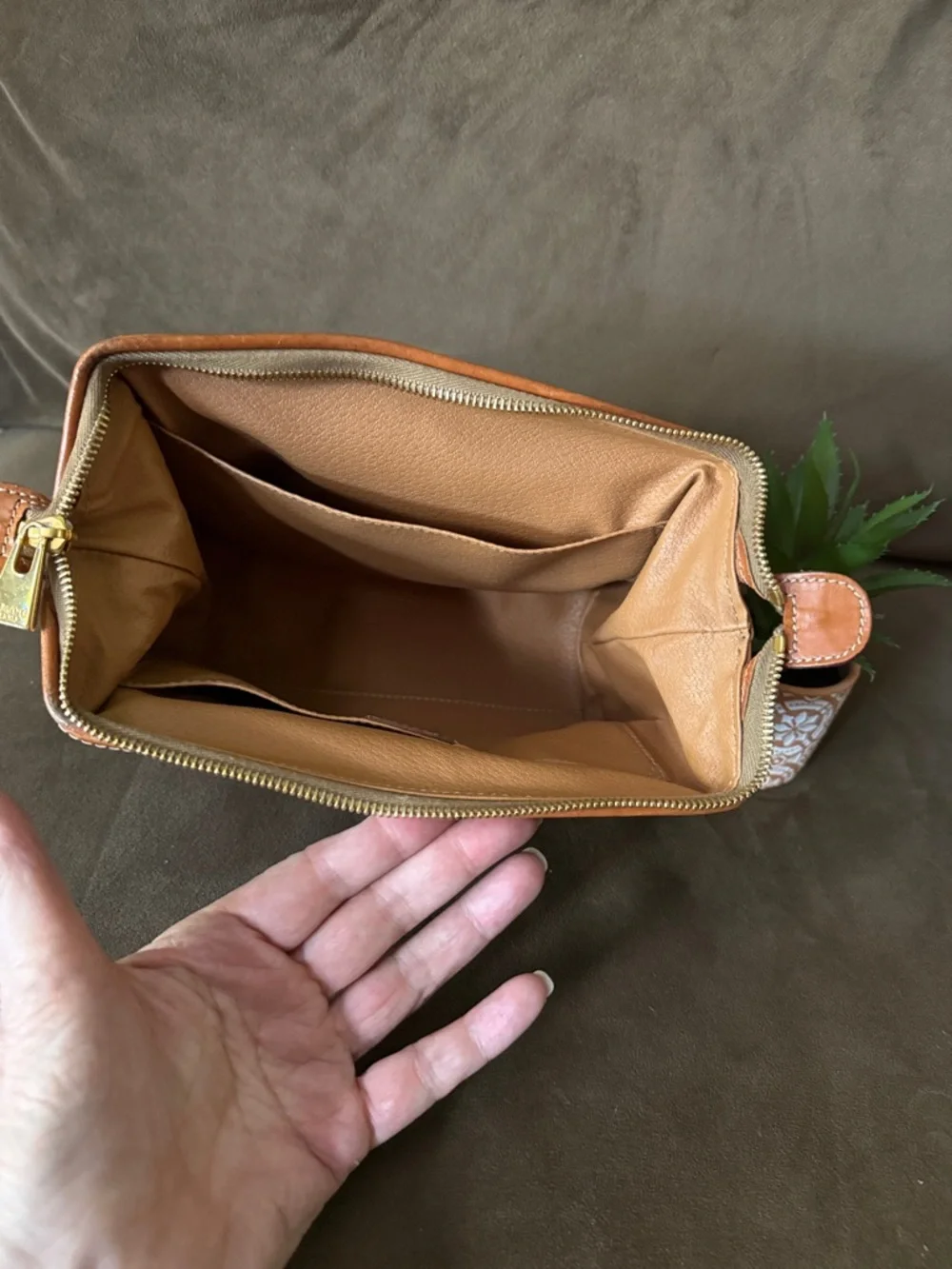 Hold for Mara Celine Brown Monogram Toiletry Pouch w Tan Trim Vintage Like New - Picture 11 of 11